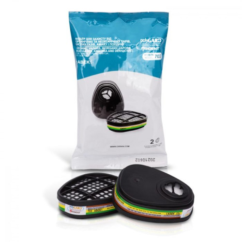 Фільтр Trident polyGARD 703 ABEK1 для захисних масок комбінований (комплект - 2 шт)